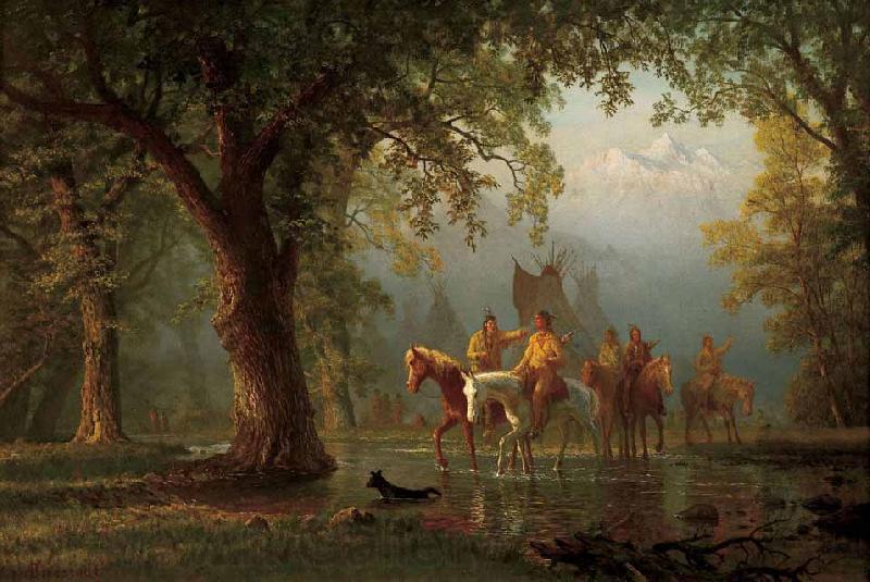 Albert Bierstadt Departure of an Indian War Party Spain oil painting art